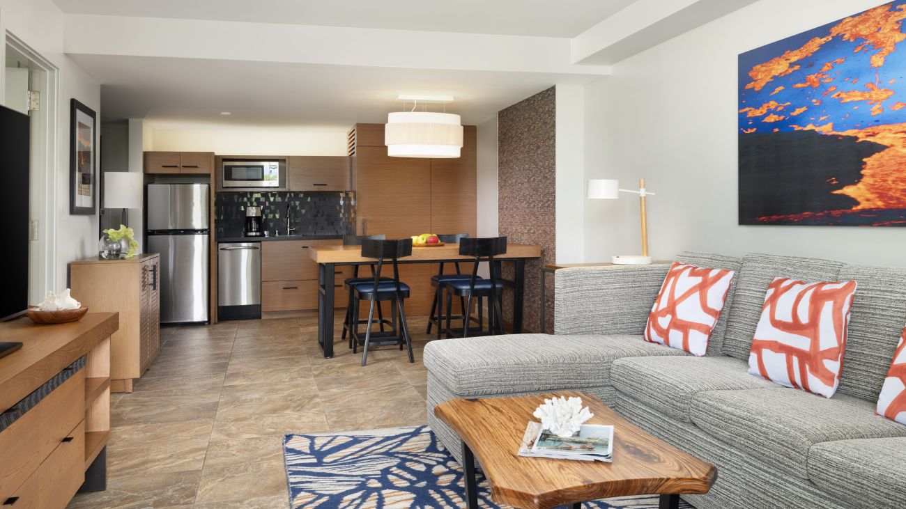 Pool View Living Room (1-Bedroom Suite)